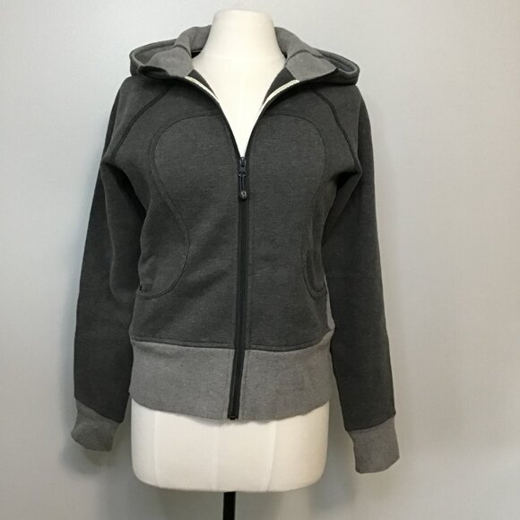 Lululemon Scuba Hoodie II Heathered Dark Grey/Grey Size 8 - Picture 1 of 10